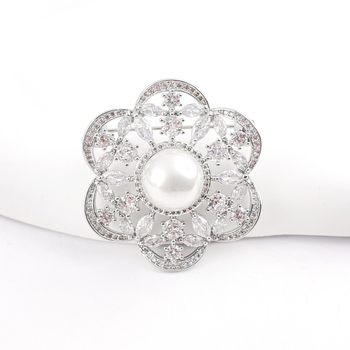 Broš s cvijetom u korejskom stilu, bakrena, marka Huili, elektroplatiranje, dekorativno, anti-refleksno