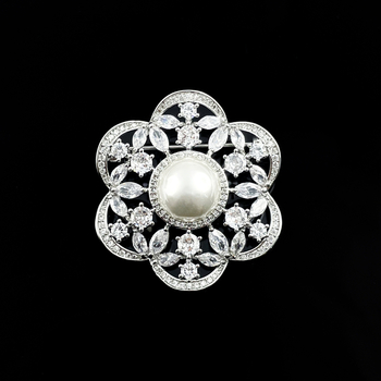 Broš s cvijetom u korejskom stilu, bakrena, marka Huili, elektroplatiranje, dekorativno, anti-refleksno