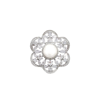 Broš s cvijetom u korejskom stilu, bakrena, marka Huili, elektroplatiranje, dekorativno, anti-refleksno