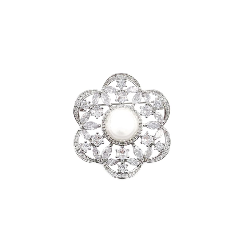 Broš s cvijetom u korejskom stilu, bakrena, marka Huili, elektroplatiranje, dekorativno, anti-refleksno