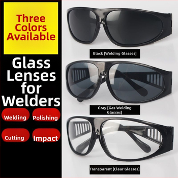 Metināšanas brilles – stikla lēcas, 1.0 mm biezums; aizsardzība pret metināšanas atspīdumiem, argona loka atspīdumiem un papildus aizsardzība.