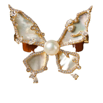 Bros leptane legure s motivom leptira, Auspicious Clouds, životinjski stil, zima 2024