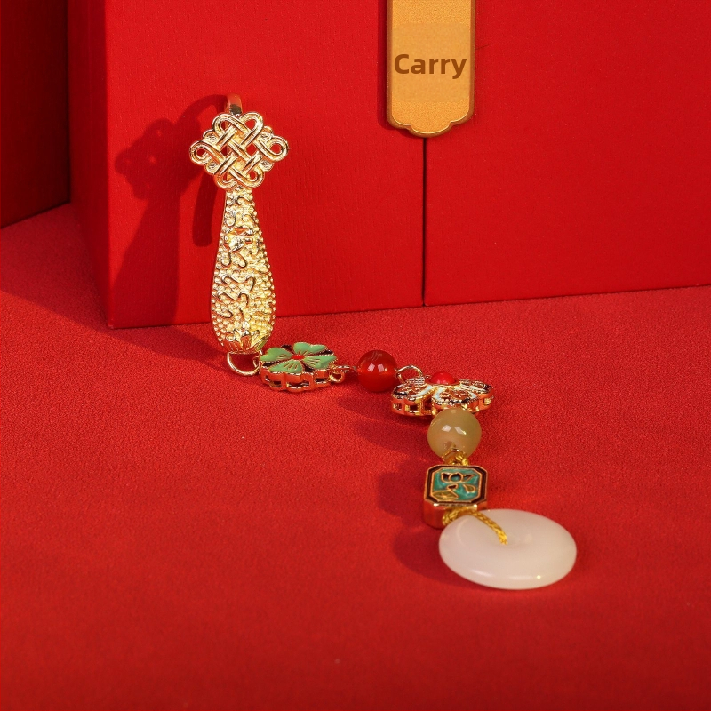 Brošňa v čínskej téme s geometrickým dizajnom, z meďe, elektroplatingová úprava (materiál: meď; štýl: čínsky; dizajn: geometrický; úprava: elektroplating)