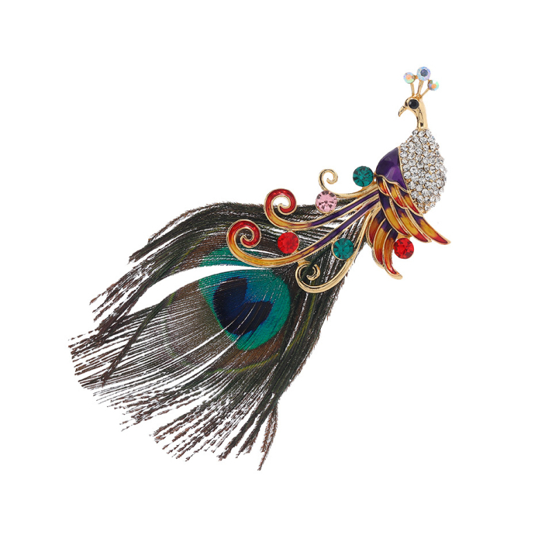 Times Lizi Zliatinová Brošňa – Paví Motív, Phoenix/Národný Štýl, Dekoratívne, Darček, Viacúčelová