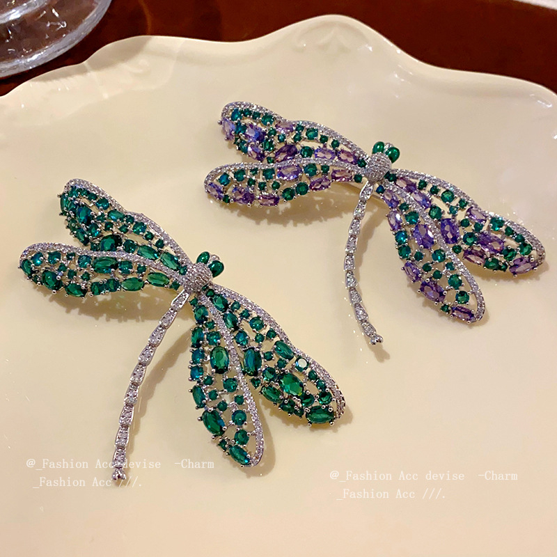 Brošňa Vážka, Meď, Zirkón Vložený, Dámsky štýl, Ľahké Luxusné bižutériu