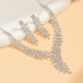Set ogrlice i naušnica s križem – Mist Man, legura, bambus lanac, s rhinestones, geometrijski dizajn