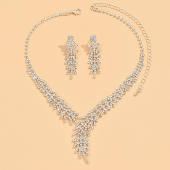 Set ogrlice i naušnica s križem – Mist Man, legura, bambus lanac, s rhinestones, geometrijski dizajn