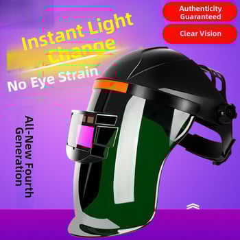 Metināšanas maska ar automātisku tonēšanu, galvai piestiprināms dizains, pret atstarojumu, UV aizsardzība, pret šļakstēm