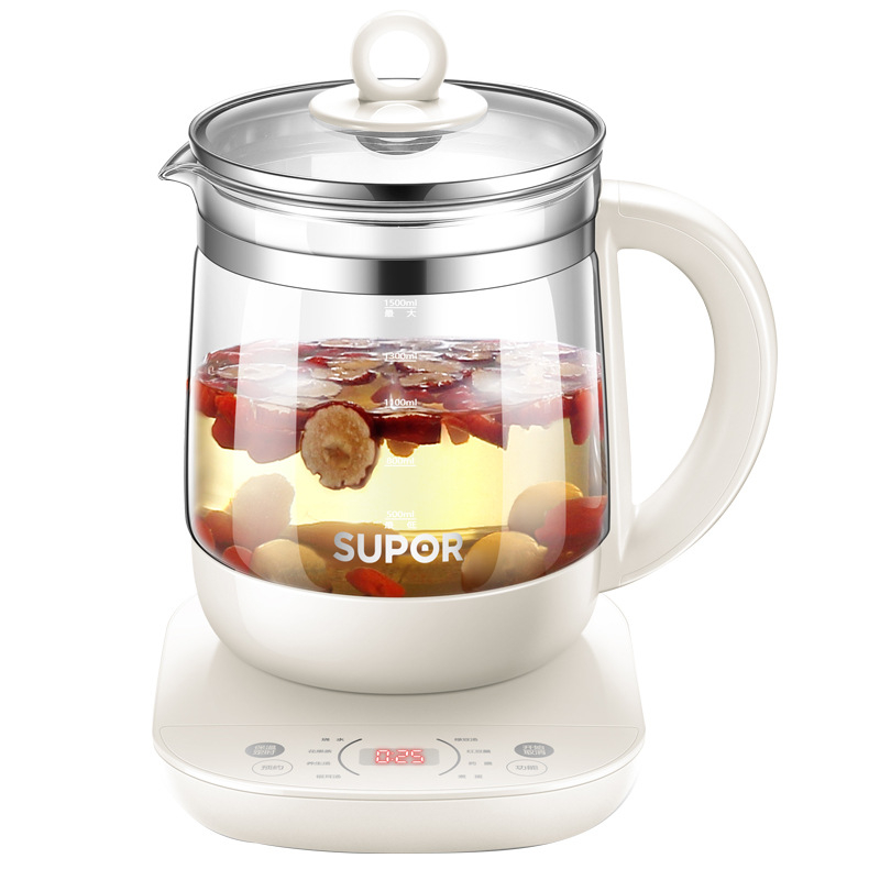 Supor zdravstveni lonac za kućnu upotrebu sa staklenim unutrašnjim spremnikom, model SW-15YJ33, kapacitet 1–1,5 L, 220V, 500–1000W