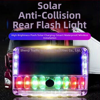 Saules enerģijas transportlīdzekļa brīdinājuma gaismas ar aizmugures platuma indikatoru un mirgošanas/pastāvīgā apgaismojuma režīmi