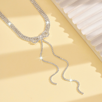 Meďný náhrdelník s príveskom z krištálu, drápový reťazec, viacvrstvový geometrický dizajn