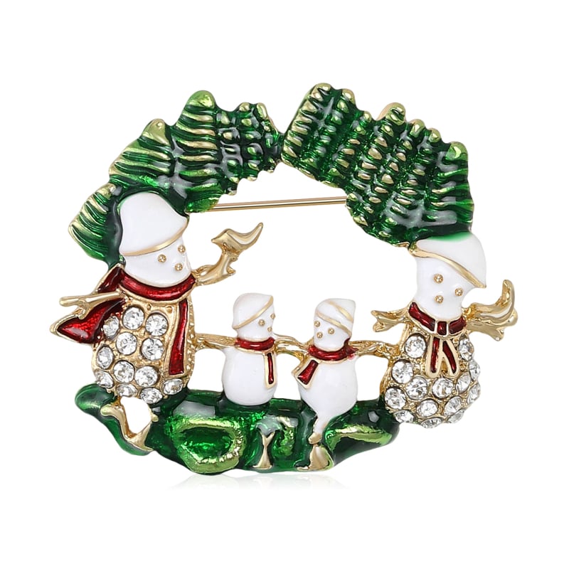 Broš sa snježnim čovjekom, emajl, Berry Jewelry, unisex, božićni stil, dekoracija i poklon