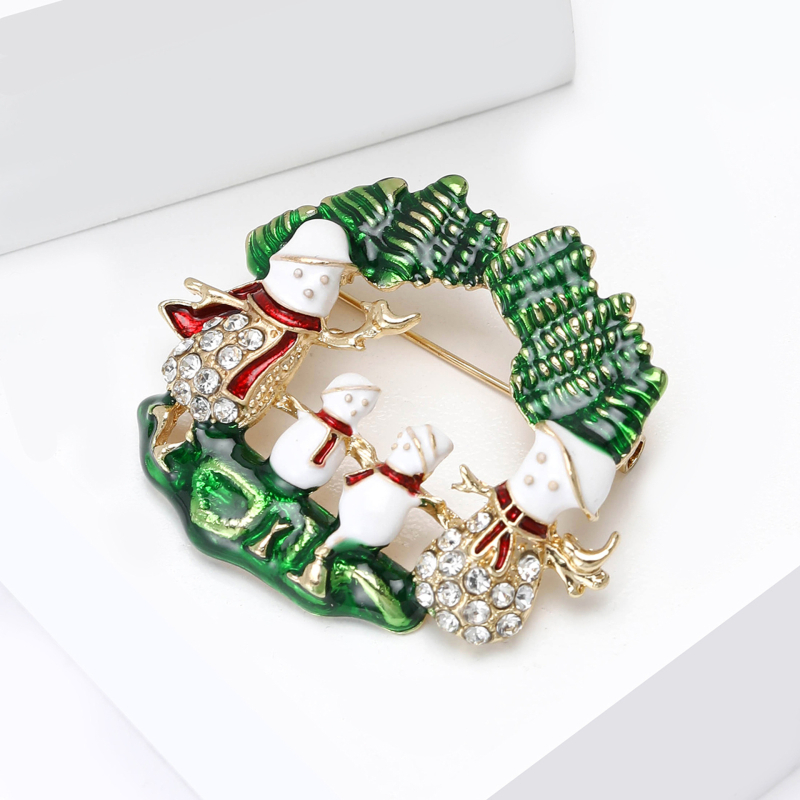 Broš sa snježnim čovjekom, emajl, Berry Jewelry, unisex, božićni stil, dekoracija i poklon