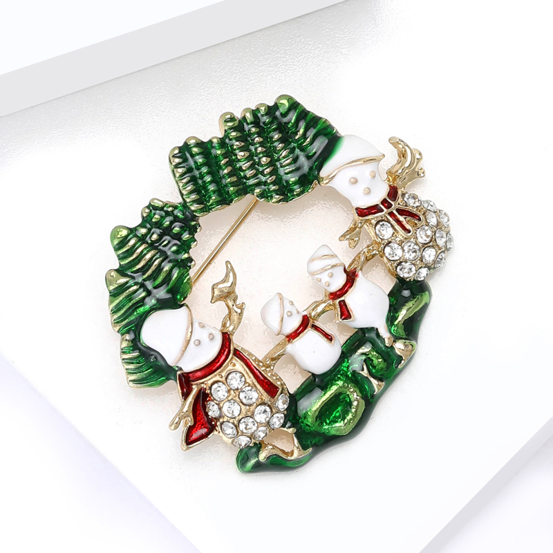 Broš sa snježnim čovjekom, emajl, Berry Jewelry, unisex, božićni stil, dekoracija i poklon