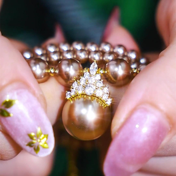 Колие с мъниста в стил принцеса с вградени смесени камъни, регулируема дължина 21–50 см, оригинален дизайн