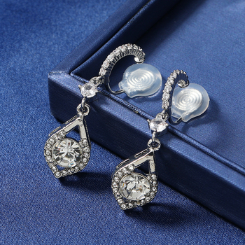 Клипсови обици, женски стил, геометричен дизайн водна капка, цинкова сплав, електропокритие