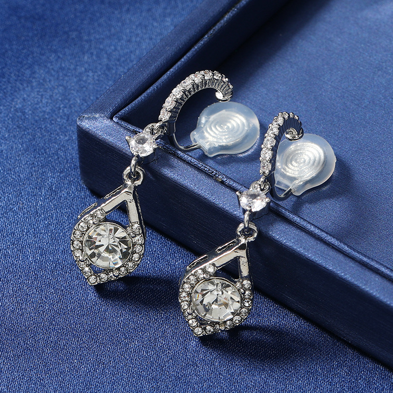 Клипсови обици, женски стил, геометричен дизайн водна капка, цинкова сплав, електропокритие