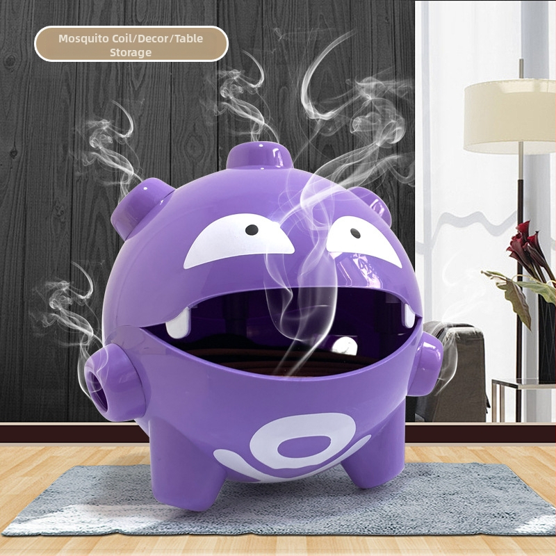 Moskītu spirāles turētājs ar vēja izturīgu dizainu, atkārtoti lietojams, karikatūras figūriņa ar uzglabāšanas kastīti