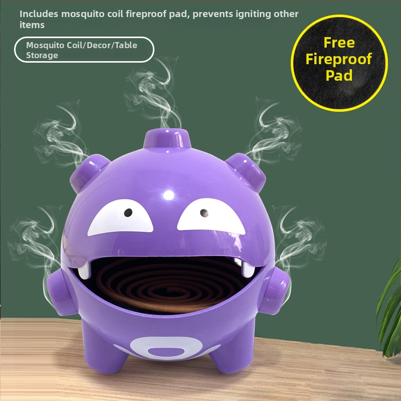 Laikiklis moskito spiralei su vėjo atspariu dizainu, daugkartinis naudojimas, karikatūrų figūrėlė saugojimo dėžutė