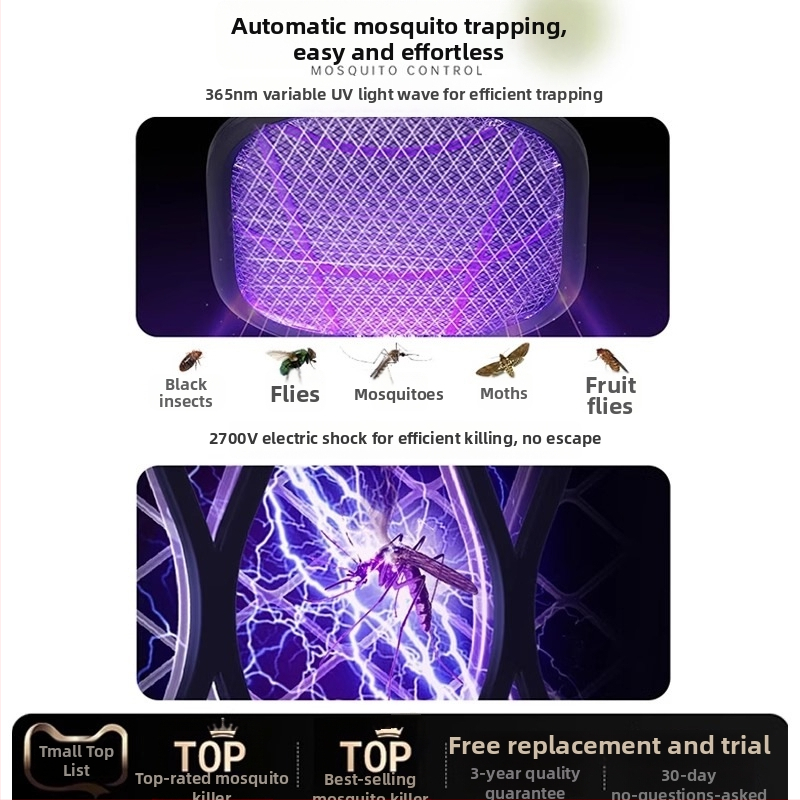 Įkraunamas elektros uodų gaudyklė namų naudojimui – dviejų funkcijų spąstai ir naikinti lemputė