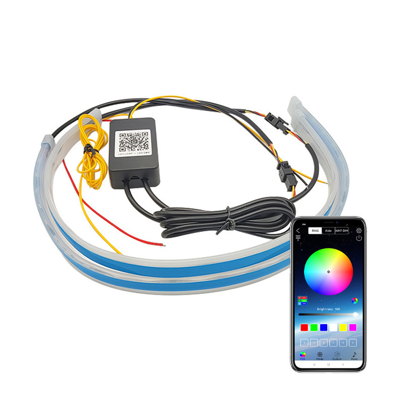 RGB LED auto trak, 12V univerzalno, ultra-tanki, dnevna svjetla i pokazivači