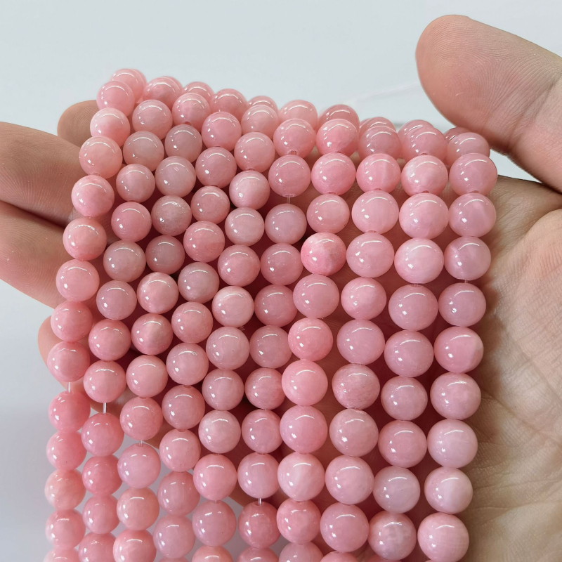 Prirodne ružičaste kalcedon okrugle perle – 10 mm, za DIY izradu nakita, dodaci za narukvice i ogrlice