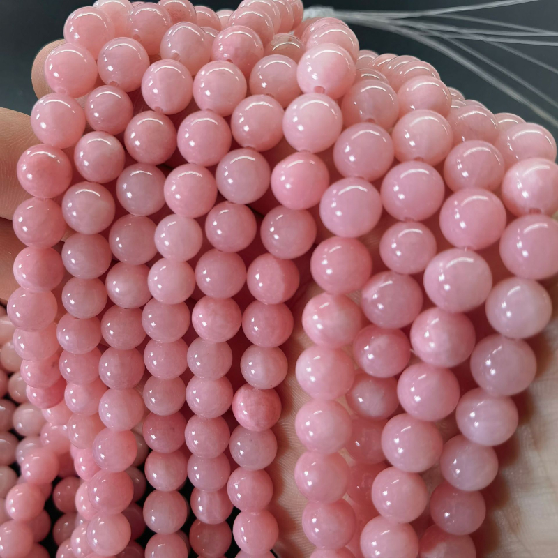 Prirodne ružičaste kalcedon okrugle perle – 10 mm, za DIY izradu nakita, dodaci za narukvice i ogrlice