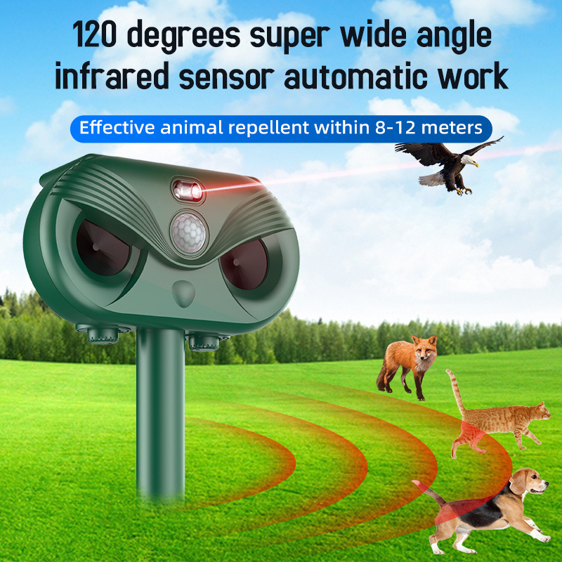 HT610 Solarni vanjski repelent za ptice, pse, miševe i insekte – Inteligentni tiho repelent protiv komaraca, 5V, 13–45 kHz, 3W, ABS kućište, punjivi