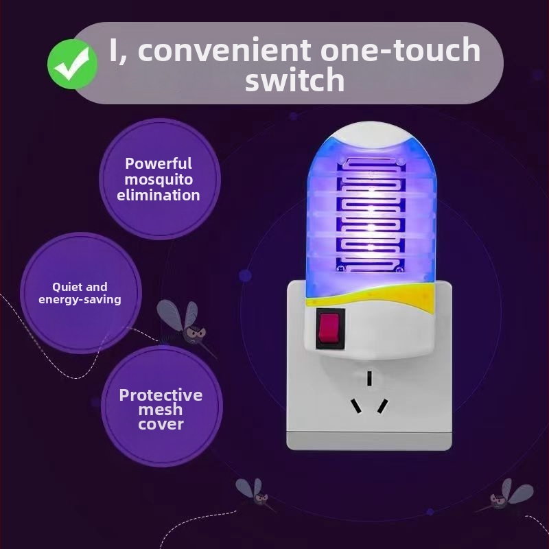 Elektrická lampa na hubenie komárov s modrým svetlom, lapač komárov pre reštauráciu, spálňu a obývaciu izbu