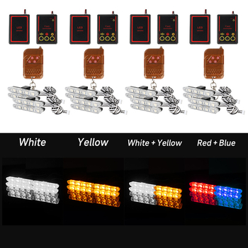 12V bežično daljinsko upravljanje – LED strob svjetlo za automobilsku rešetku, klip, 16 LED