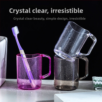 Japanski stil prozirna čašica za ispiranje s držakom – PC materijal, nepravilan oblik, visoka otpornost na temperaturu, jednostruka konstrukcija