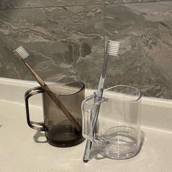 Japanski stil prozirna čašica za ispiranje s držakom – PC materijal, nepravilan oblik, visoka otpornost na temperaturu, jednostruka konstrukcija