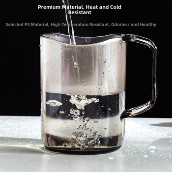 Japanski stil prozirna čašica za ispiranje s držakom – PC materijal, nepravilan oblik, visoka otpornost na temperaturu, jednostruka konstrukcija