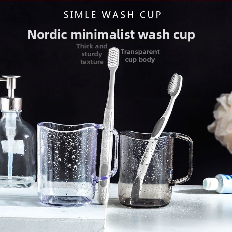 Japanski stil prozirna čašica za ispiranje s držakom – PC materijal, nepravilan oblik, visoka otpornost na temperaturu, jednostruka konstrukcija
