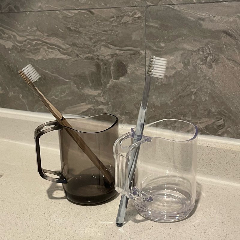 Japanski stil prozirna čašica za ispiranje s držakom – PC materijal, nepravilan oblik, visoka otpornost na temperaturu, jednostruka konstrukcija