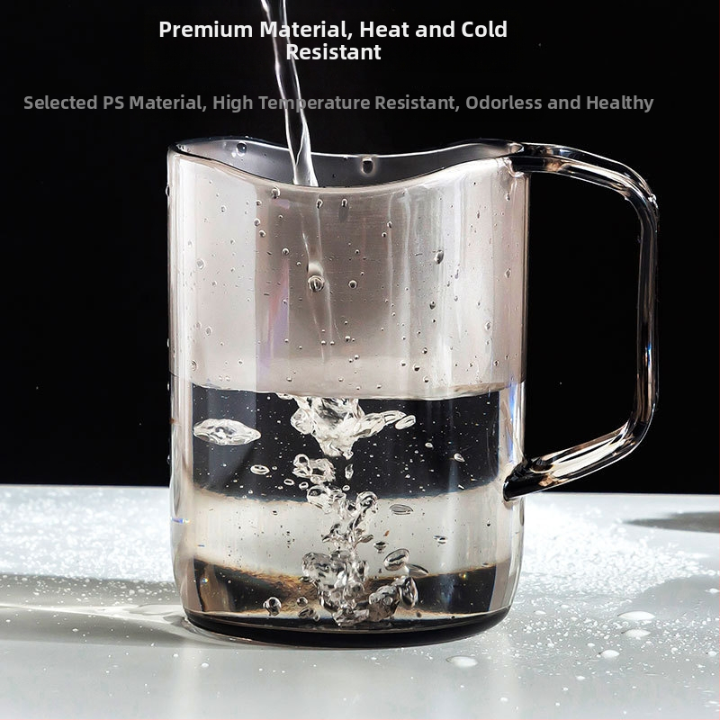 Japanski stil prozirna čašica za ispiranje s držakom – PC materijal, nepravilan oblik, visoka otpornost na temperaturu, jednostruka konstrukcija