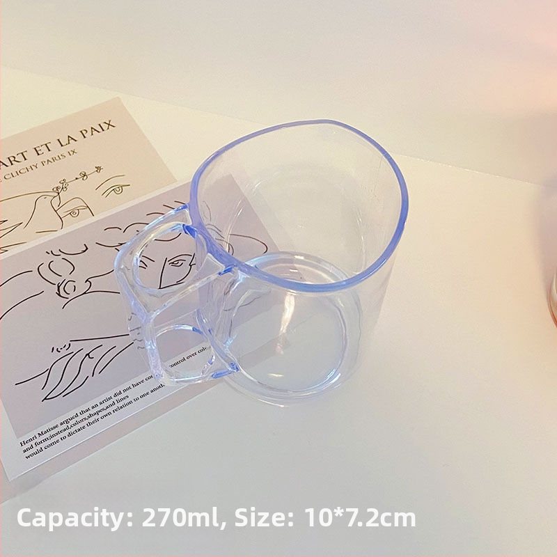 Japanski stil prozirna čašica za ispiranje s držakom – PC materijal, nepravilan oblik, visoka otpornost na temperaturu, jednostruka konstrukcija