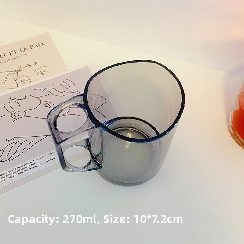 Japanski stil prozirna čašica za ispiranje s držakom – PC materijal, nepravilan oblik, visoka otpornost na temperaturu, jednostruka konstrukcija