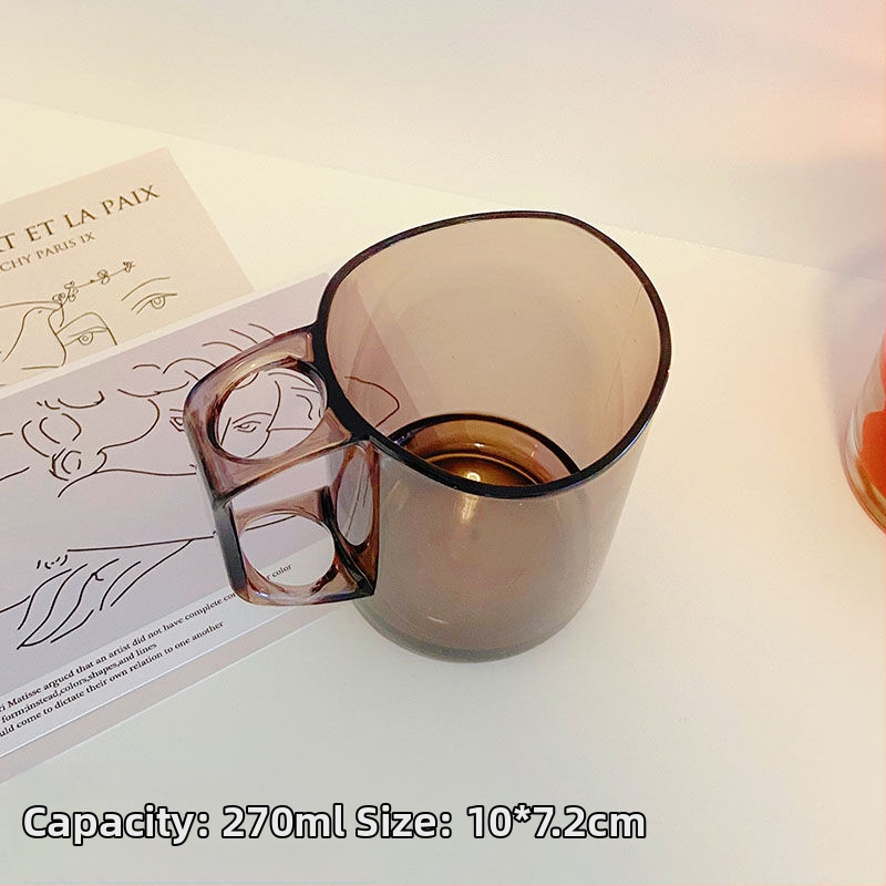 Japanski stil prozirna čašica za ispiranje s držakom – PC materijal, nepravilan oblik, visoka otpornost na temperaturu, jednostruka konstrukcija