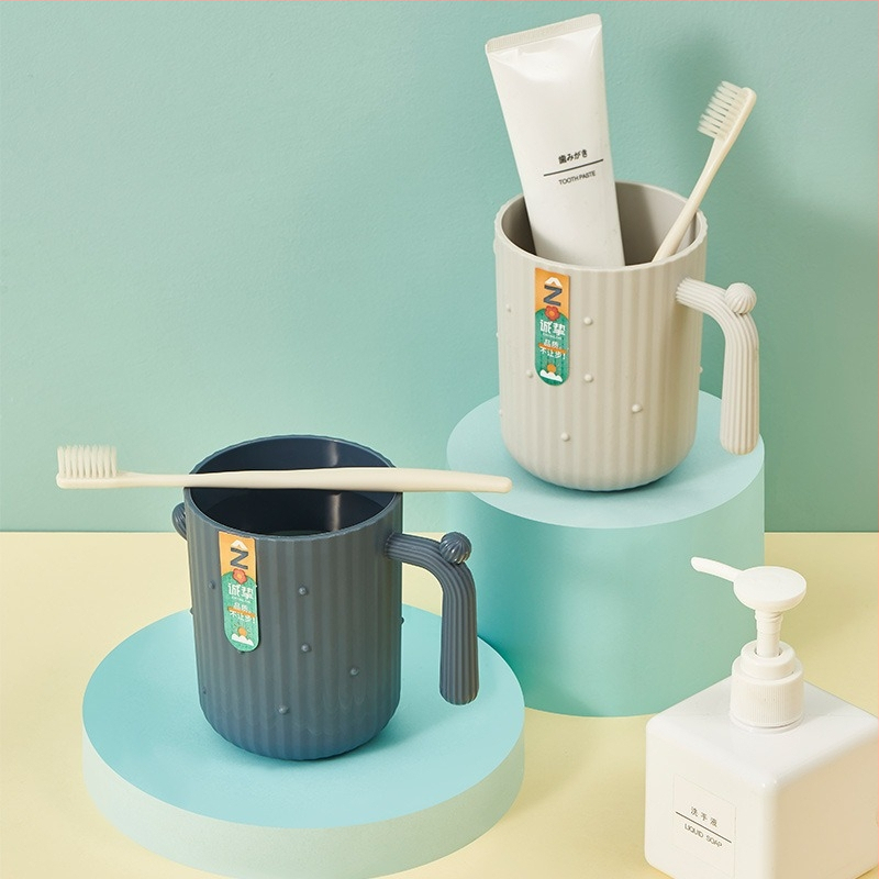 Suu- ja hambaharja kruus kaktuse kujuga, PP plastikust, ümmargune ühekihiline kruus käepidemega, kuumuskindel, 62 g