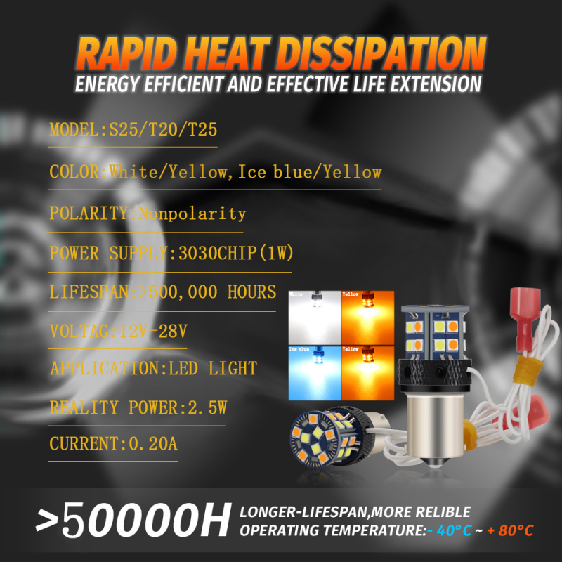 Auto LED suuna- ja päevavalge valgus, 2.5W, 9–28V, 3030 LED, 6000–6500K, 50 000 h