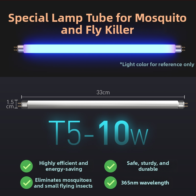 Lampa-cijev za uništavanje komaraca sa lepljivom klopkom, za restorane, model T5-8W/10W, plavo-vijelo svjetlo