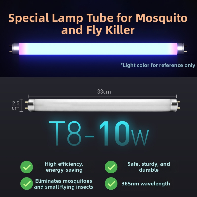 Lampa-cijev za uništavanje komaraca sa lepljivom klopkom, za restorane, model T5-8W/10W, plavo-vijelo svjetlo