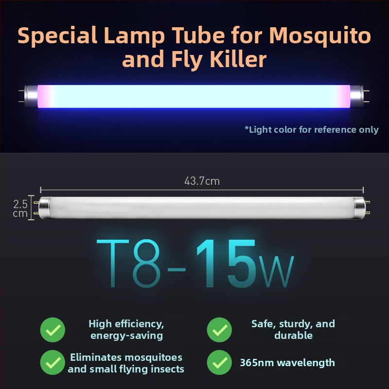 Lampa-cijev za uništavanje komaraca sa lepljivom klopkom, za restorane, model T5-8W/10W, plavo-vijelo svjetlo