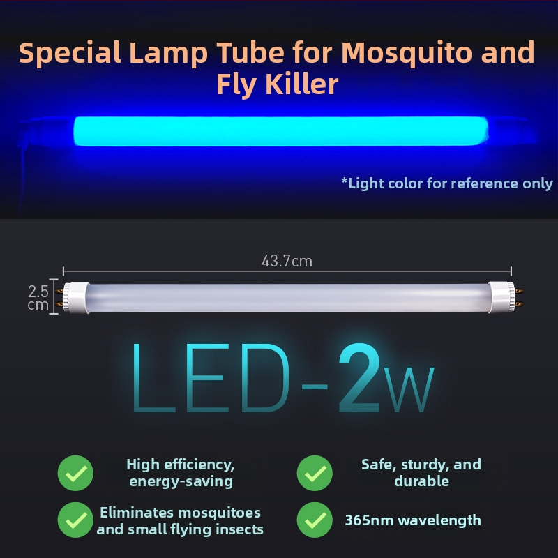 Lampa-cijev za uništavanje komaraca sa lepljivom klopkom, za restorane, model T5-8W/10W, plavo-vijelo svjetlo