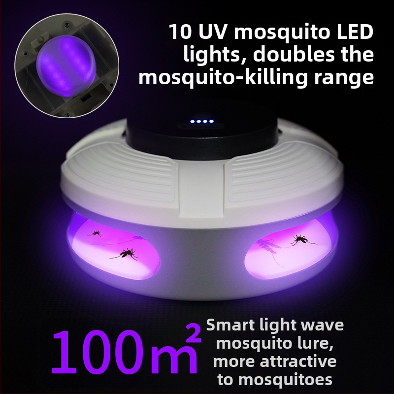 Lipniosios musėmis gaudanti lempute - Saulės energijos įkrovimas, UV-A šviesa, tinkama vidaus ir lauko naudojimui, dengiamas plotas 10 m², baterijos veikimo laikas 8–12 val.