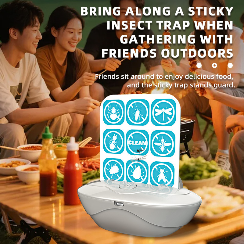 Ljepljiva lampa za ubijanje komaraca s UV-A ljubičastim svjetlom, punjiva litijska baterija 800 mAh, baterija se može ukloniti, model Xm281