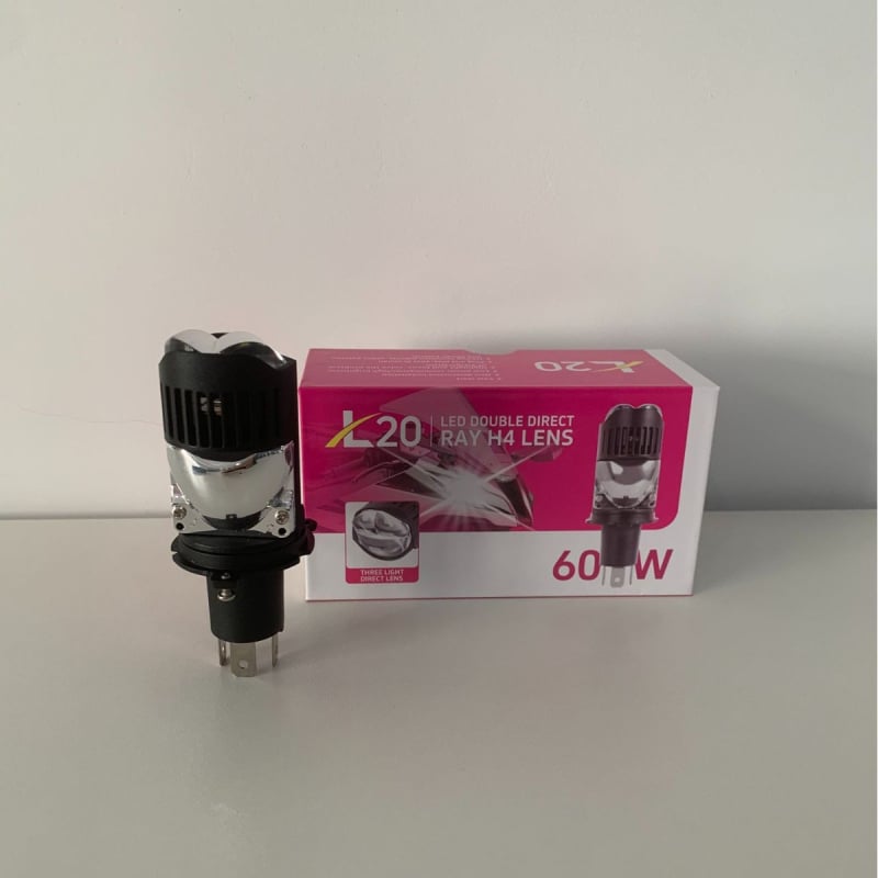 H4 LED prednje svjetlo automobila s izravnim priključkom, dvostruka fisheye leća, 60W, 13.7V, IP68