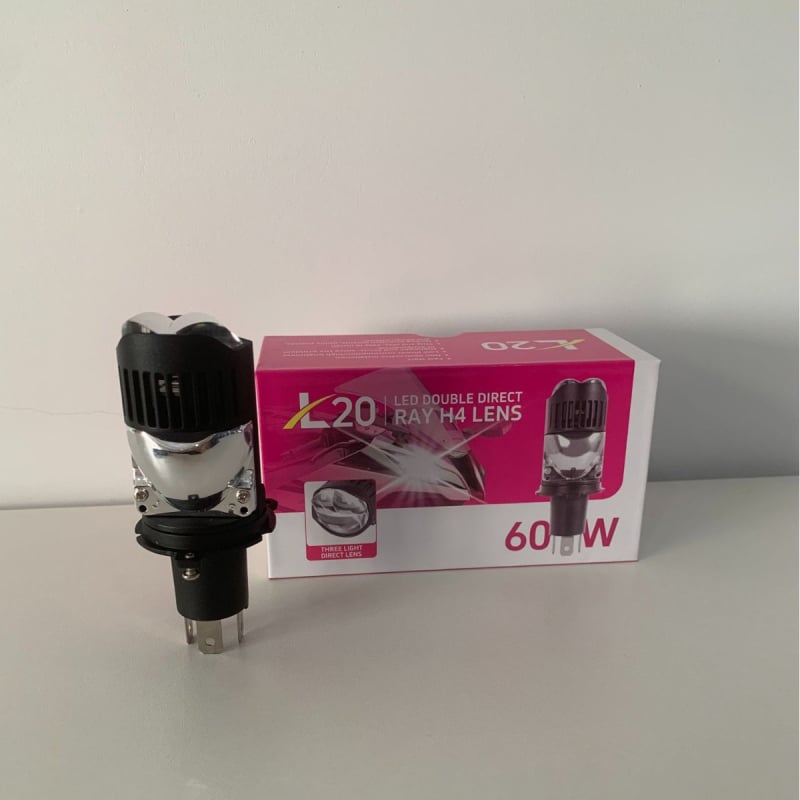 H4 LED prednje svjetlo automobila s izravnim priključkom, dvostruka fisheye leća, 60W, 13.7V, IP68