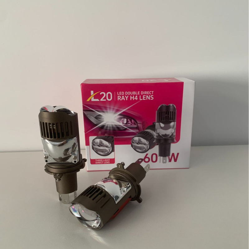 H4 LED prednje svjetlo automobila s izravnim priključkom, dvostruka fisheye leća, 60W, 13.7V, IP68